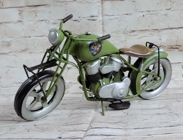 Vintage 1950's Métal Moulé Fer Blanc Jouet Moto Vélo ! Solde
