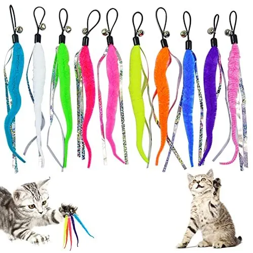 10 Pièces Jouet Chat Interieur Jouet pour Chat Interactif 10 Couleurs Différe...