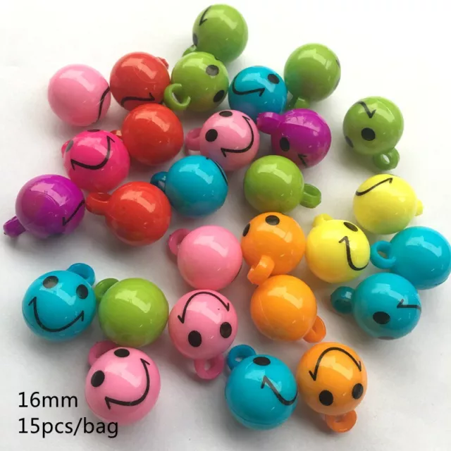 Lot de 15 breloques SMILE breloques boule colorés 16 mm