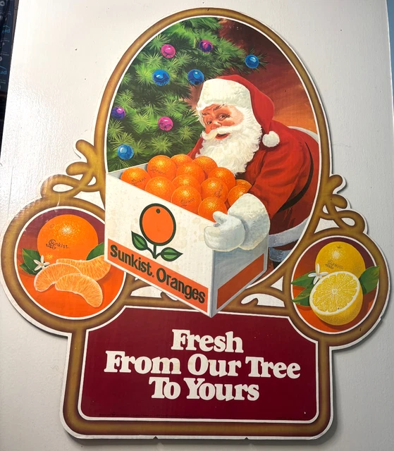 Sunkist Store Display Paper Sign / サンキスト TWO VINTAGE SUNKIST ORANGES CARDBOARD STORE DISPLAY SIGN | eBay