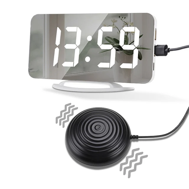 Sveglia Con Vibrazione Forte Per Chi Dorme Pesante – Display LED Grande, Volume Regolabile, Doppia Sveglia, Ideale Per Non Udenti E Anziani