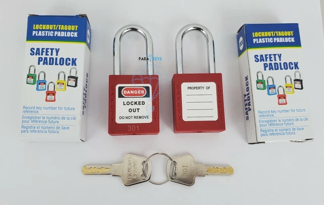 1 Pair Lockout Tagout Safety padlock High security key 1-3/4" shackle Locksport