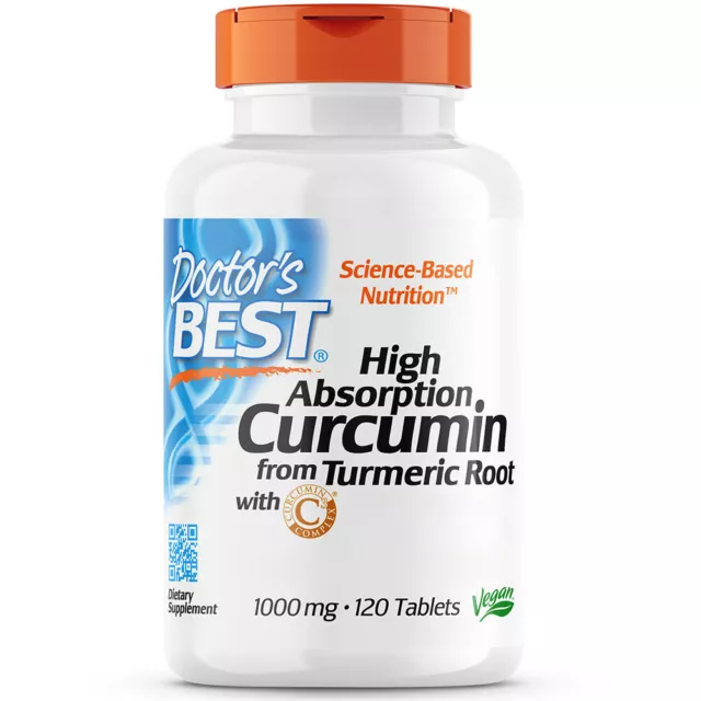 Doctor's Best, High Absorption Curcumin, 1000mg, 120 Veg. Tabletten