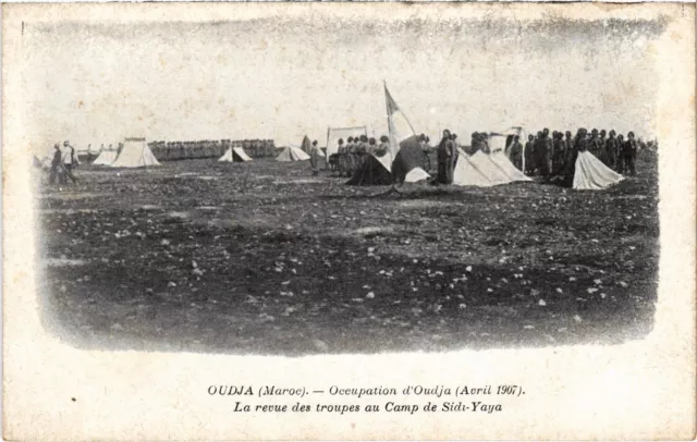 CPA AK Oudjda The Review of Troops at Sidi Yaya Camp MOROC (1318816)