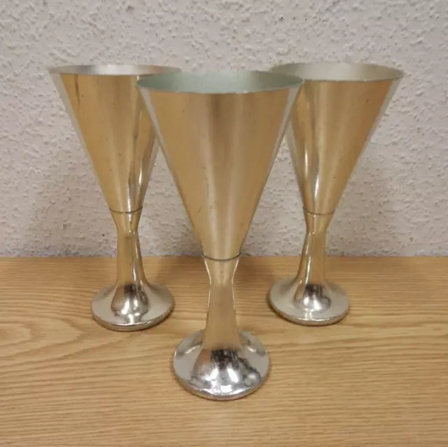 3 Verres de Champagne en Aluminium Coupes à Champagne