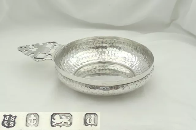 Rara Ciotola Degusta Vino Argento Sterling Arti E Mestieri Edoardiani Hm 1903