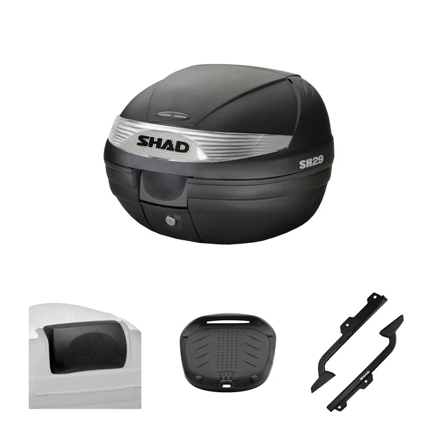 Bauletto SHAD SH29 Da 29 Litri Per Moto E Scooter - Compatibile Con Honda Vision 50, Include Piastra E Kit Montaggio