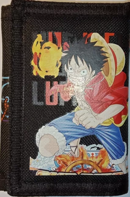 ONE PIECE Premium Tri-Fold Nylon Wallet Note & Coin Zip Pocket + 6 Card Slots