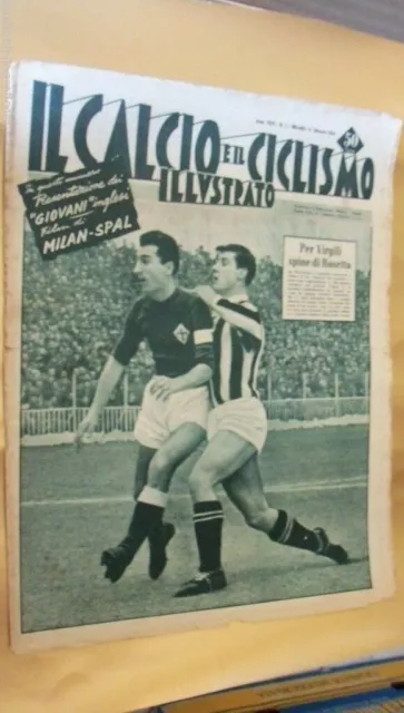 IL CALCIO E IL CICLISMO ILLUSTRATO 1954 n° 2 MILAN SPAL UDINESE JUVENTUS GENOA