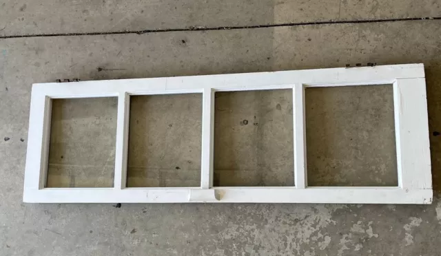 Single 51.75” x 16.25” antique 4 lite White chippy French Door  window