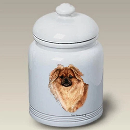 Red Tibetan Spaniel Ceramic Treat Jar TB 34477