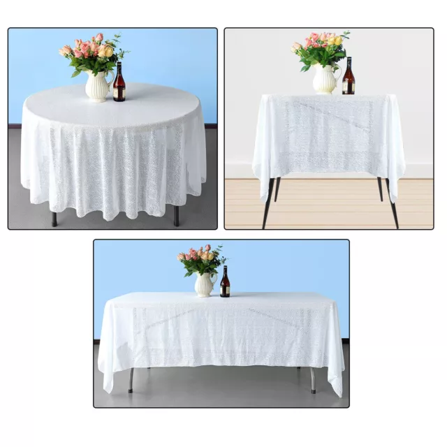 Rectangle Round Sequin Table Covers Cloth Wedding Party Banquet Decor Tablecloth