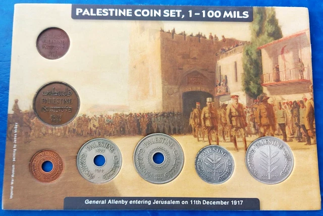 COMPLETE SET OF Israel Palestine British Mandate Coins - Lot of 7 Coins