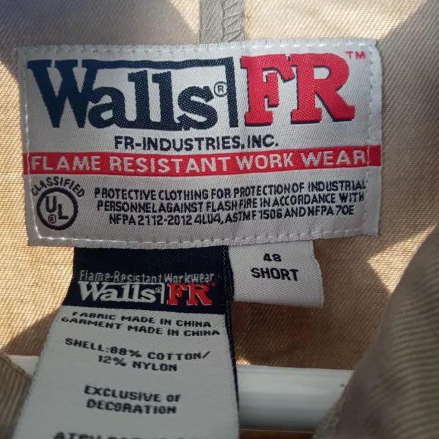 Walls FR Coveralls Size 48 Short Flame Resistant NOS Oilfield Workwear NFPA 2112 3