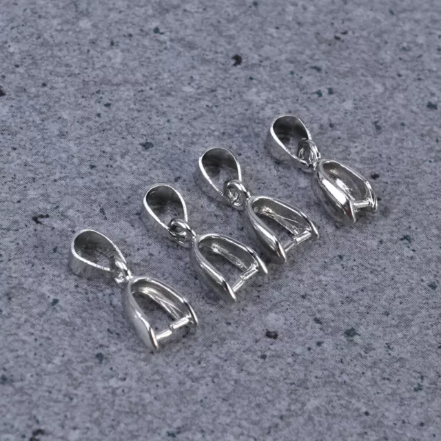 100 Pcs Metal Pinch Clip Jewelry Findings Pendant Bail Buckle Tools for Making 2