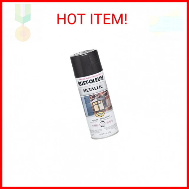 Rust-Oleum Stops Rust Metallic Spray Paint, 11 Ounce, Black Night