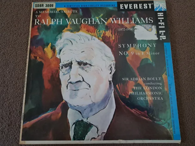 Ralph Vaughan Williams - Symphony No. 9 In E Minor - LP - Everest ‎– SDBR 3006
