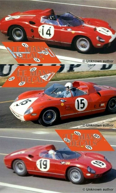 Décalcomanies Ferrari 330 P Le Mans 1964 - Multi échelles 1:18 à 1:43