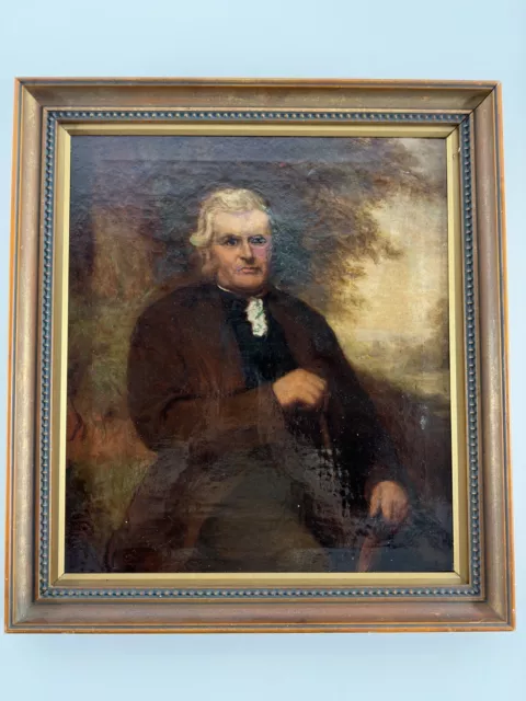 18th Century Portrait of a man British school Unsigned Old repair to Eye 99p
