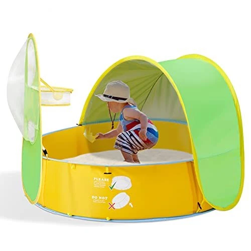 Baby Beach Tent, 50+ UPF Pop Up Pool Tent Sun Shelter, Kids Ball Pit Tent