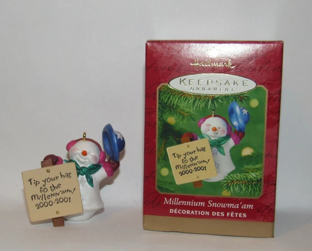 Hallmark Keepsake Ornament QXI5241 Millennium Snowmaam 2000 Tip Your Hat