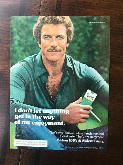 tom selleck salem cigarette ad 1977 SALEM CIGARETTE Ad ~ Actor Tom Selleck $10.00