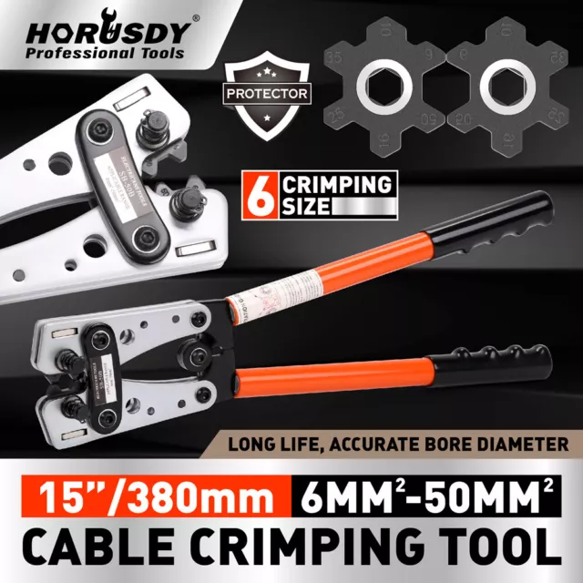 6-50 mm2 Wire Crimper Cable Crimp Electric Tube Crimping Hand Tool Battery Lug