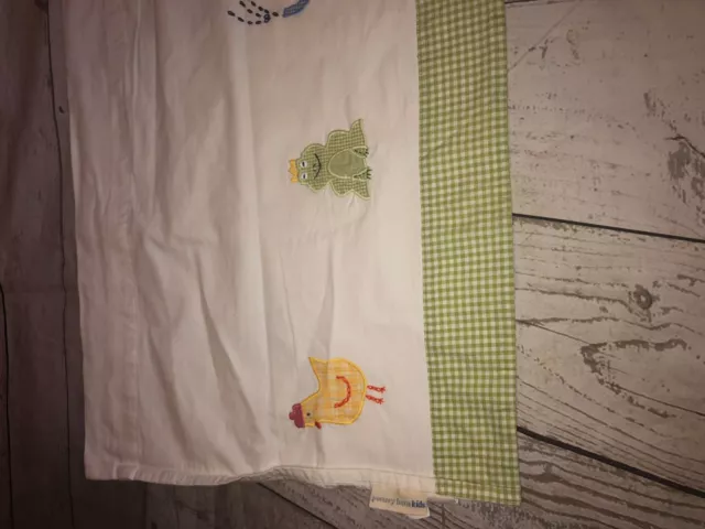 Poterie grange enfants Gingham Valance zoo animal éléphant girafe grenouille poulet 3