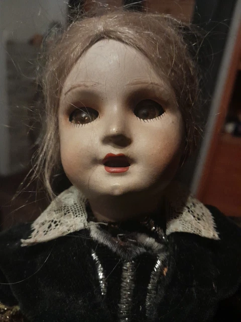 Poupée tête porcelaine Kühnlenz moule 44-30, yeux bleus dormeurs