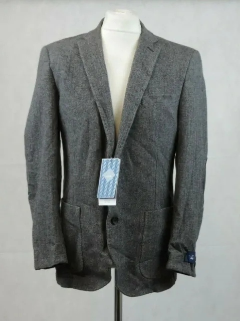 Giacca tuta in lana Moss Bros spina di pesce adattata su misura 44R prezzo prezzo £149 CR100 HH 07