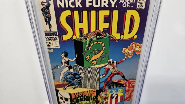 💥 CGC 8.0 NICK FURY AGENT OF SHIELD #1 1968 White Pages KEY Issue 3