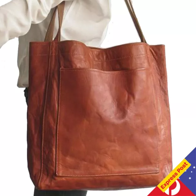 Women's Large Wax Oil Soft Vegan Leather Tote Bag Leather Satchel Handbag Work