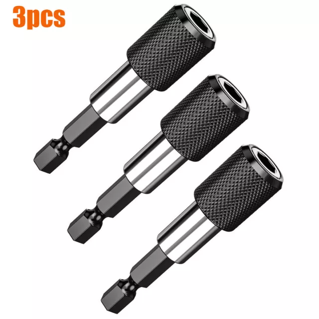 3 Pack Universal Magnetic Drill Bit Holder Quick Release 1/4" Hex Shank 60mm