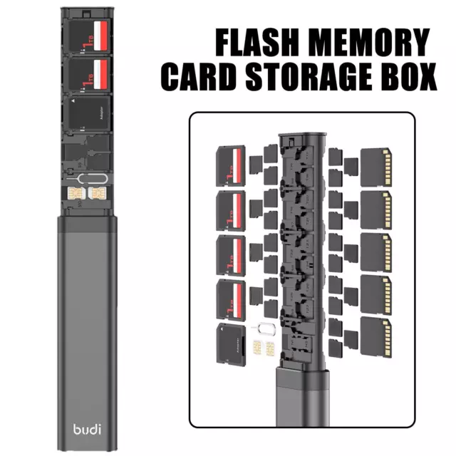 BUDI 30 IN 1 TF Card SIM Card Memory Card Storage Box SALE J5 2024NEW Z3L5