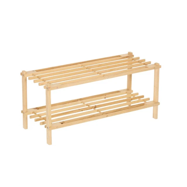 Sinbide Panca Scarpiera A 3 Livelli In Bambù – 56x26x44.5 Cm, Per Ingresso, Bagno, Soggiorno, Naturale, Portata 100 Kg