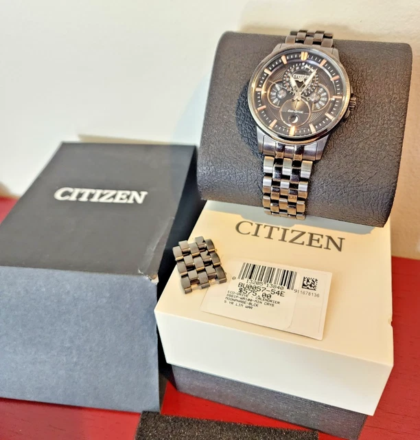 CITIZEN ECO-DRIVE MEN'S Calendrier Moon Phase Multifunction Watch ...