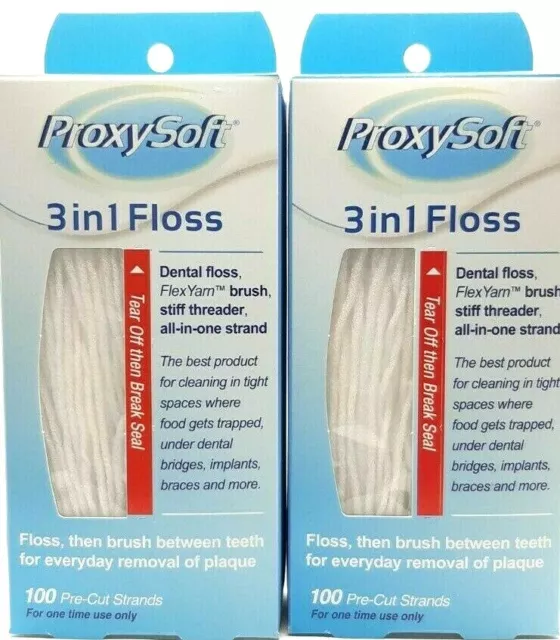 2 x Thornton Proxysoft 3 in1 Floss Zahnseide 100 Stück Packung