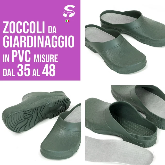 Calze Antiscivolo Zoccoli Da Giardino In Pvc Verde 4F GROUP