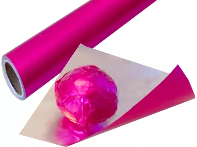 Fucsia Mate Einwickelfolie Rollo 65m Colorido Papel de Aluminio para Chocolate