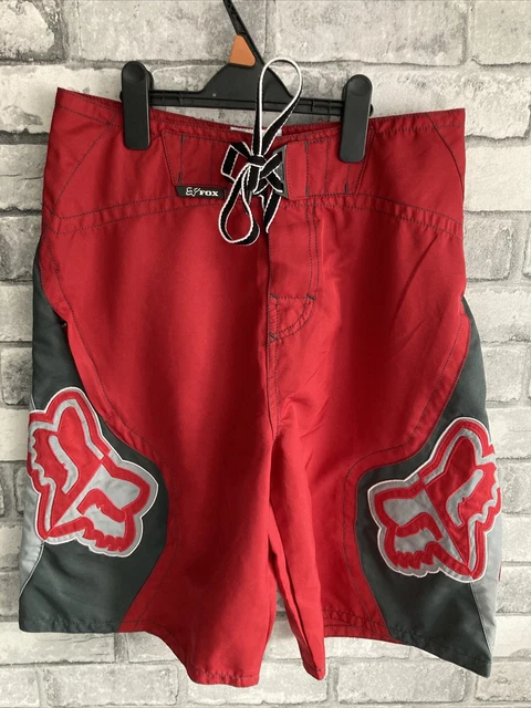 MENS FOX RACING Boarders Red Board Swim Shorts Size 30W 14.95