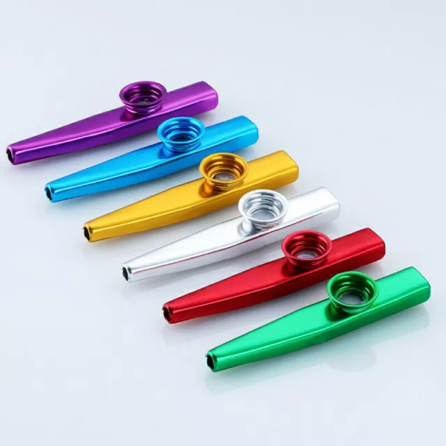 6 Stück Metall Kazoo Set Instrument Membran Metallkazoo in 6 Farben Geschen V0Z0