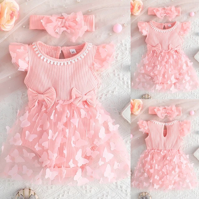 Baby Girls Infant Birthday Tutu Dress Clothes Summer Party Princess Romper Dress