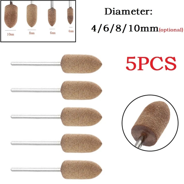 5 pz Kit testina di rettifica in pelle per finitura fori interni e superfici irr