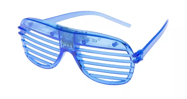 2 - 96 blau blinkende LED Rollladen Brille Beleuchtung Schlitz Party Leuchten Großhandel