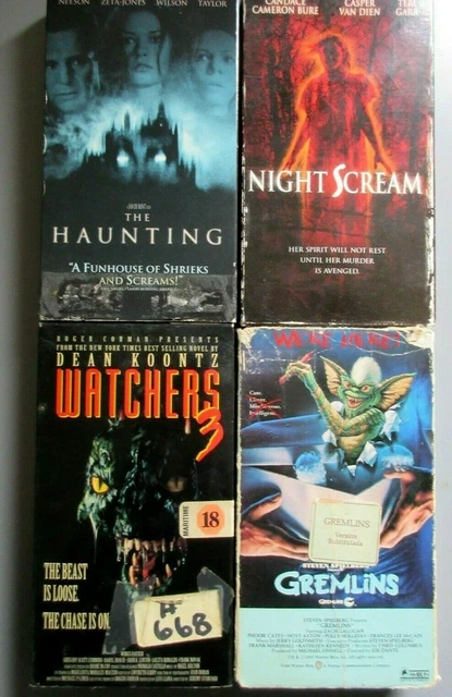 4 VHS Tape Horror Night Scream The Haunting Watchers 3 Gremlins