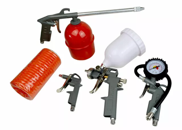 5 Piece air Tool kit Air Hose Tyre Inflator Fluid Gun air Hose Spray Gun