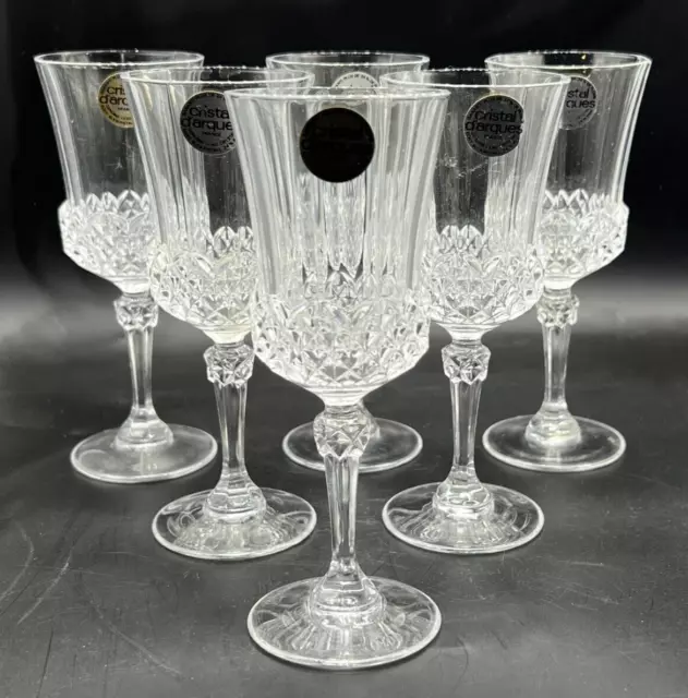 Vintage Cristal D'arques France Lead Crystal Set Of 6 Port Sherry Glasses