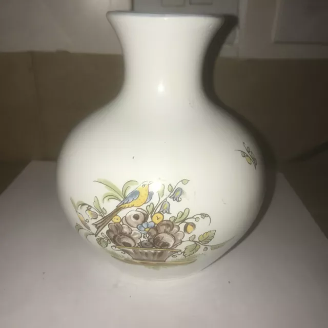 Fab Rare Vintage Poterie a la Chapelle des Pots Hand Painted Birds Vase 13cm