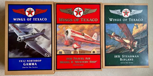 Wings Of Texaco ERTL Die-cast Airplane Coin Bank Collectible Models Lot Of 3