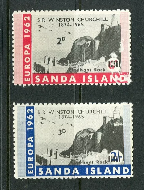 GB locals: Sanda Island (Scotland) 1965 Churchill overprint 2v MNH slight damage